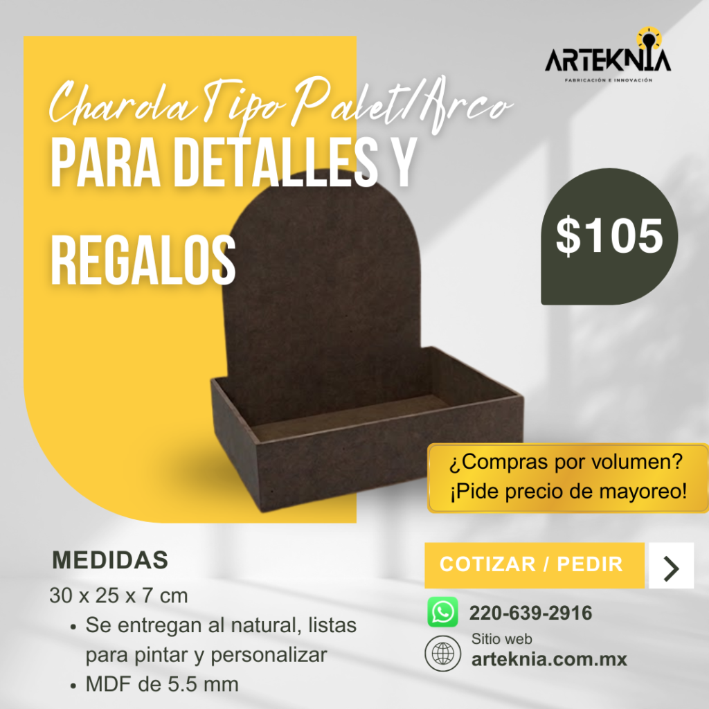 Charola para detalles y regalos